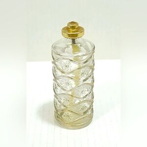 Vintage Shulton Clear Glass Perfume Bottle Gold Embossing